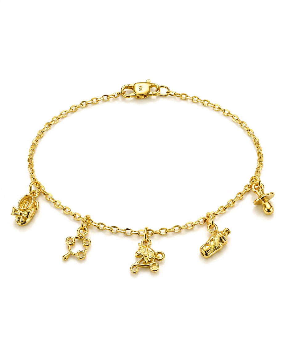 916 Gold Bracelet 5 Treasure Baby