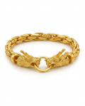 916 Gold Bracelet Double Dragon Embrace