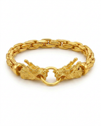 916 Gold Bracelet Double Dragon Embrace