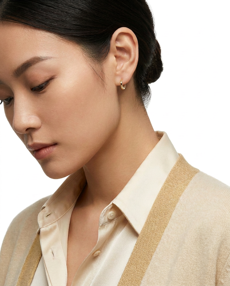 916 Gold Earrings Italy Aurex S