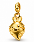 916 Gold Pendant Carrot Bunny