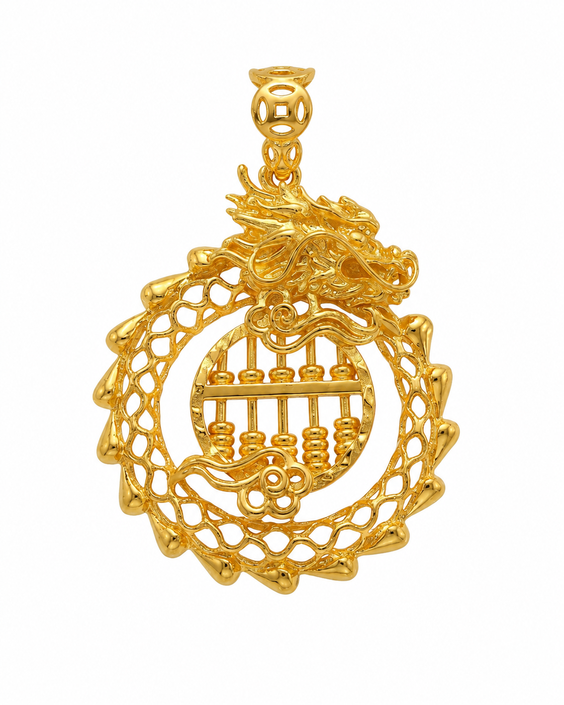 916 Gold Pendant Dragon Abacus R
