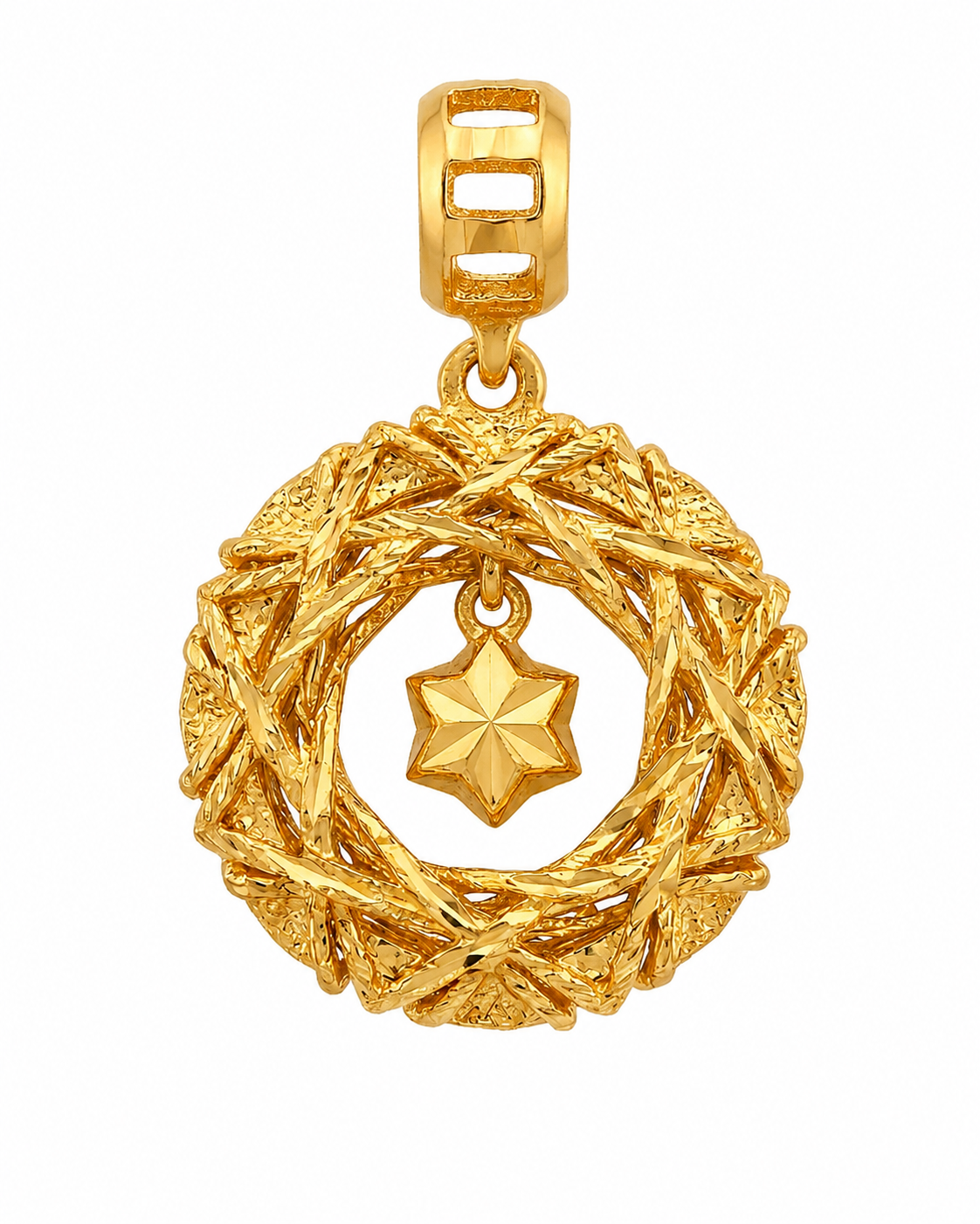 916 Gold Pendant Golden Wreath