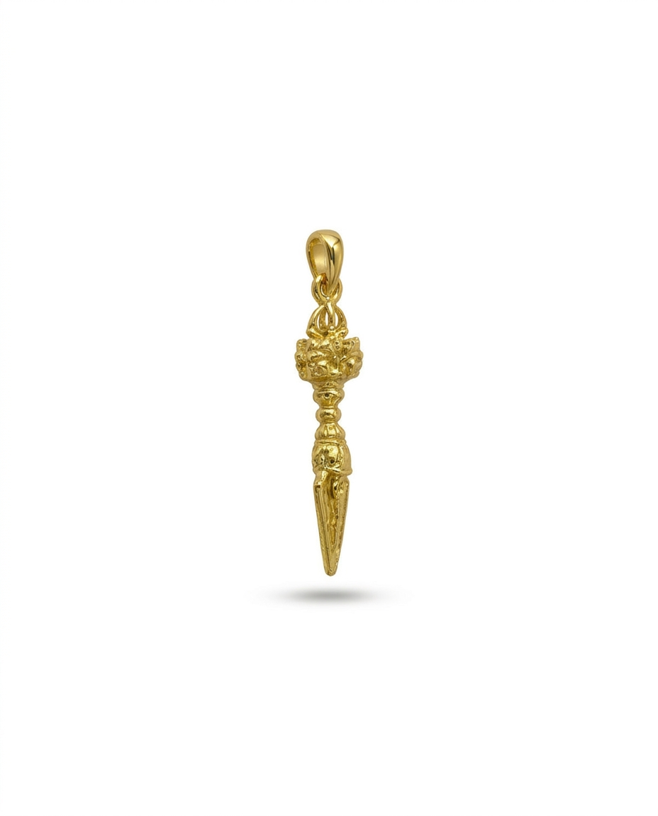 916 Gold Pendant Vajrakilaya Phurba S