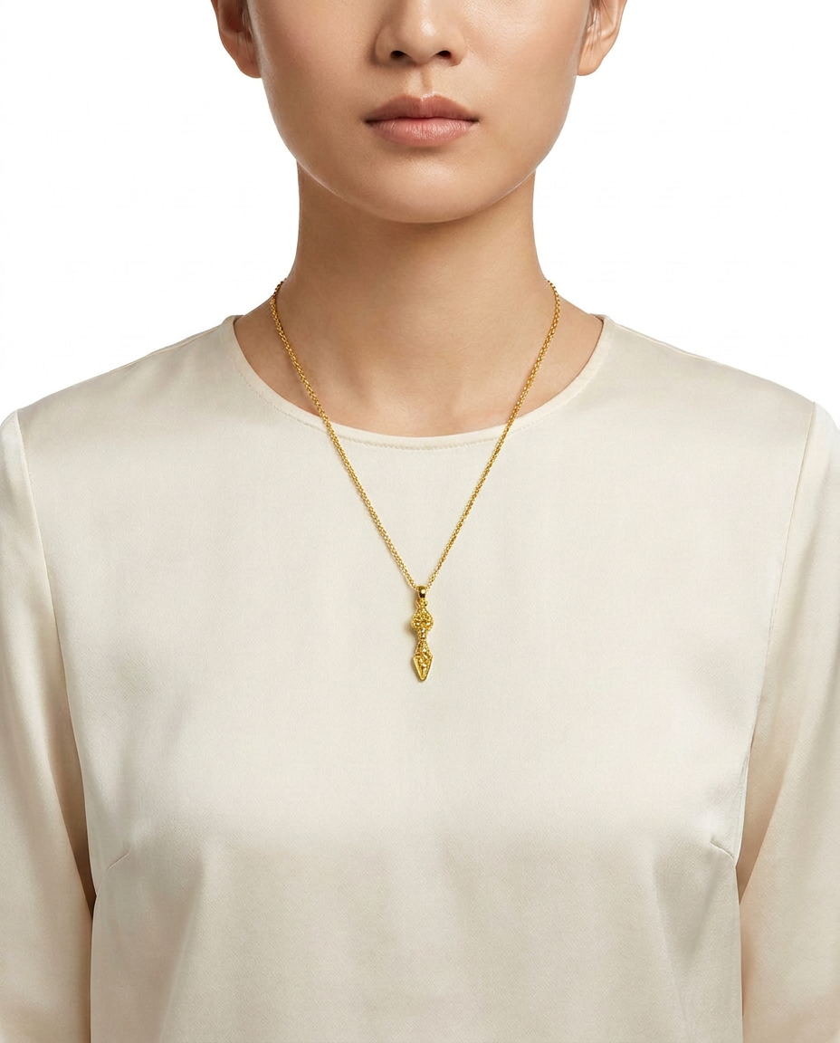 916 Gold Pendant Vajrakilaya Phurba S