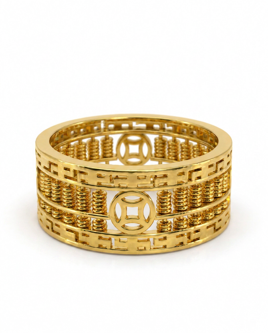 916 Gold Ring Endless Fortune Coin