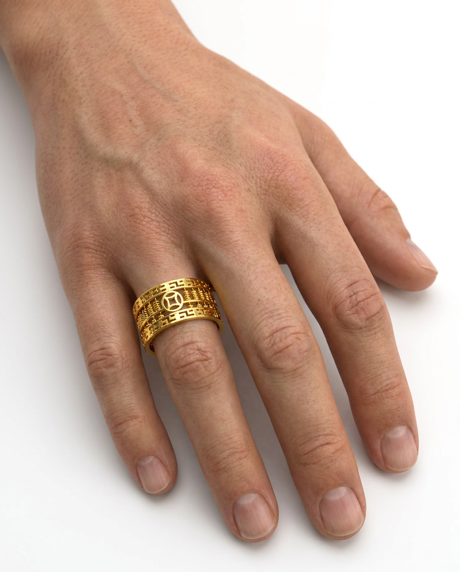 916 Gold Ring Endless Fortune Coin