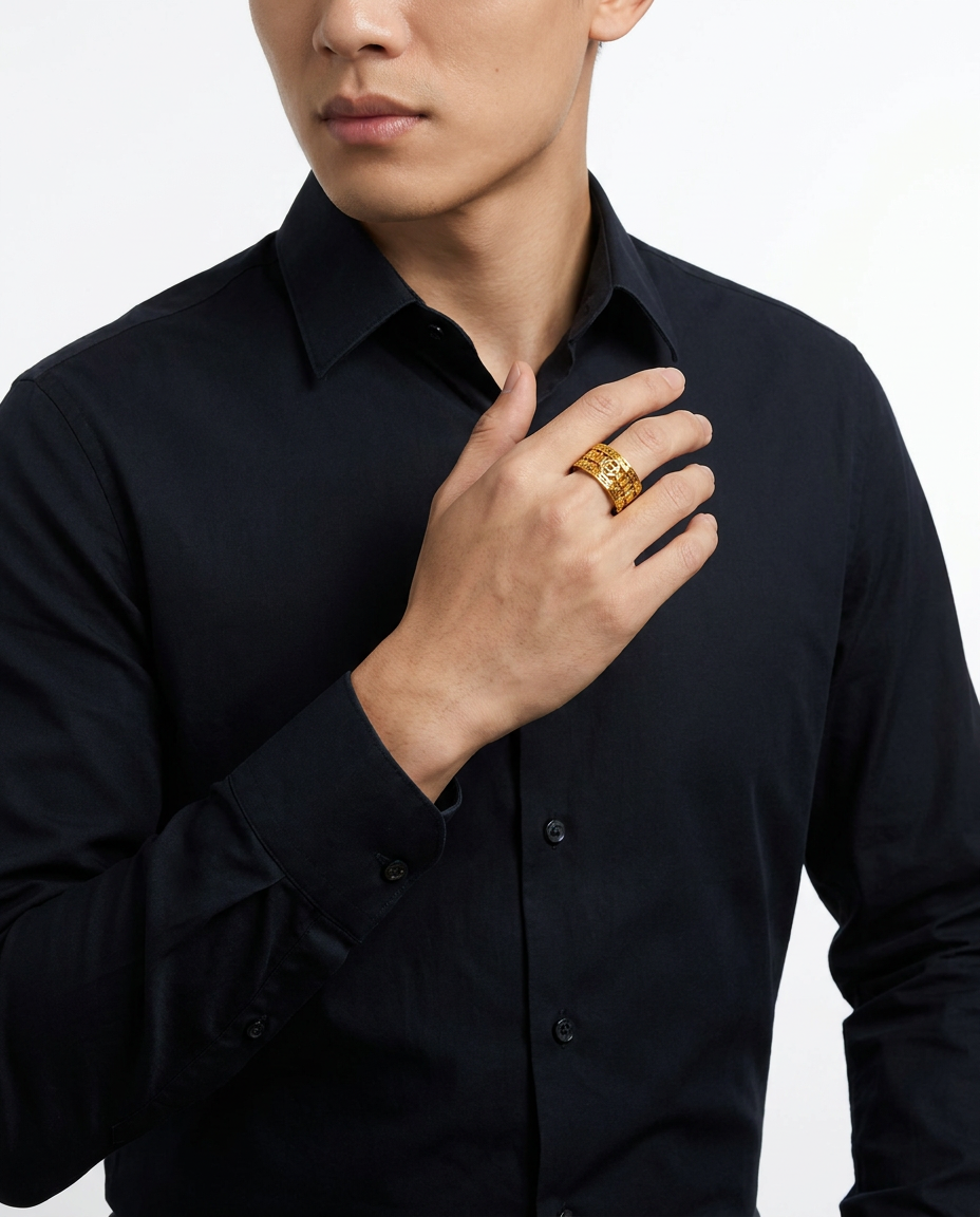 916 Gold Ring Endless Fortune Coin