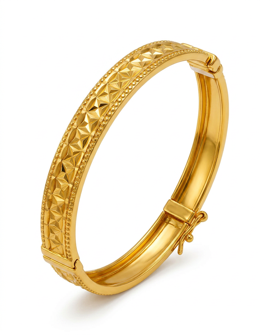 916 Gold Bangle Brilliant Cut