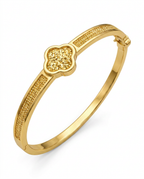 916 Gold Bangle Clover Radiance