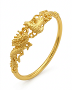 916 Gold Bangle Dragon Phoenix