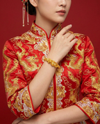 916 Gold Bangle Dragon Phoenix
