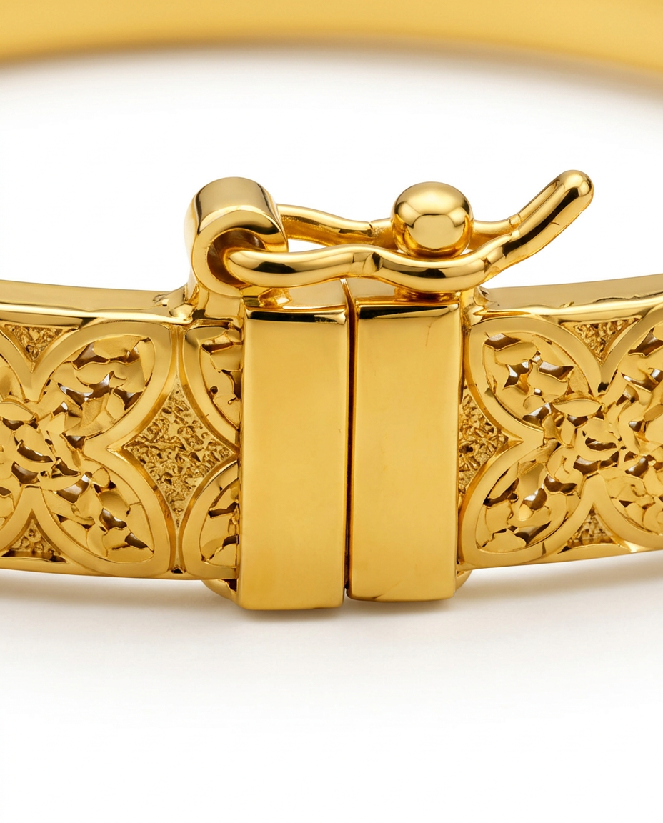 916 Gold Bangle Floral Royale