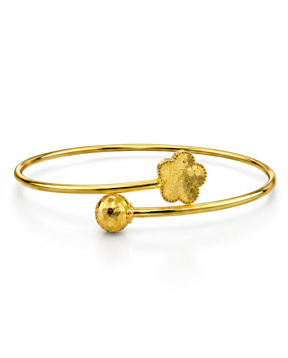 916 Gold Bangle Glitter Bloom