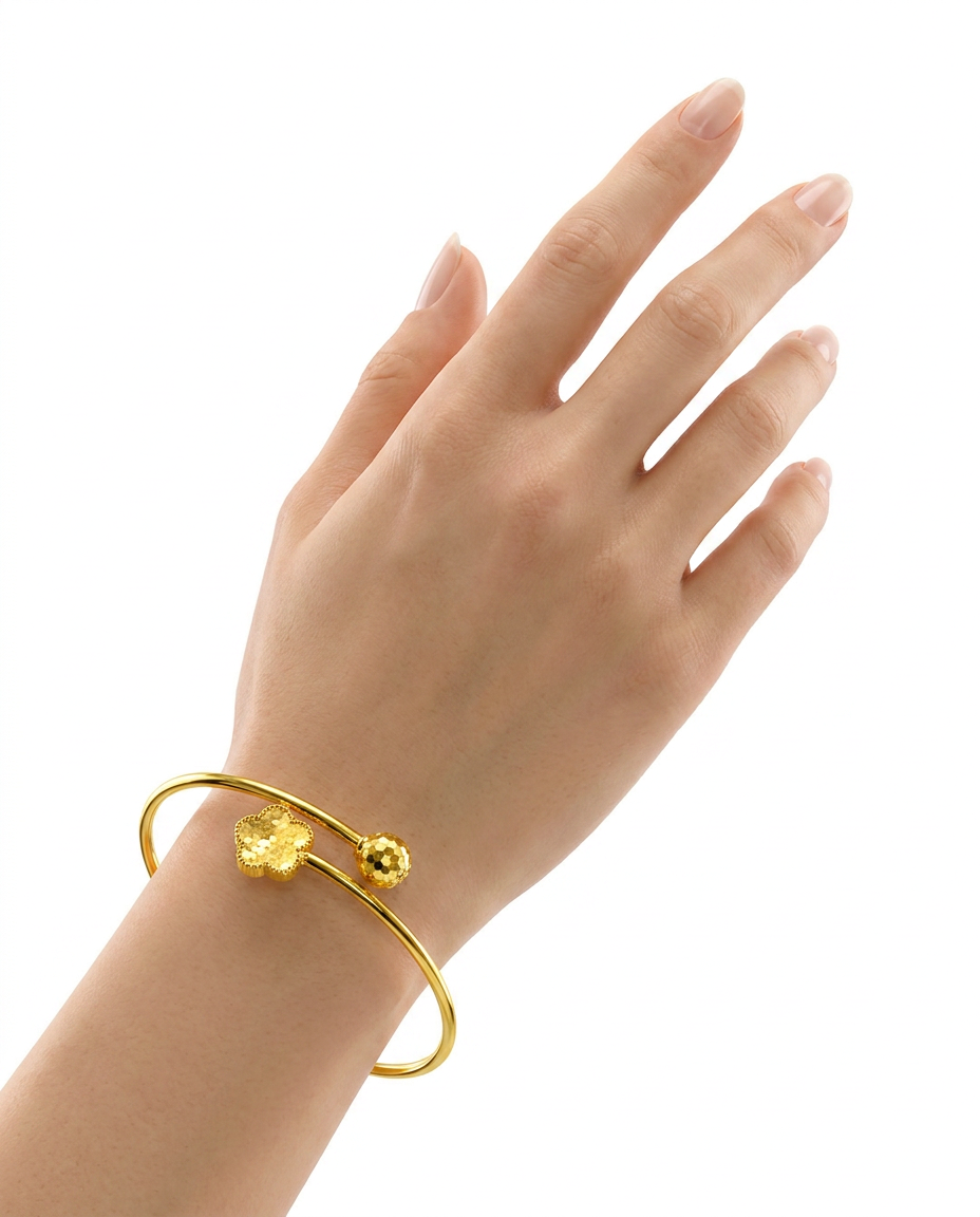 916 Gold Bangle Glitter Bloom