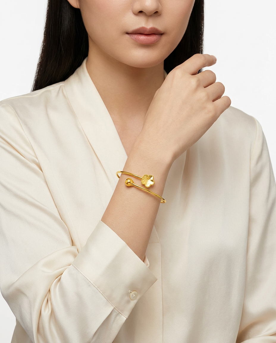916 Gold Bangle Glitter Bloom
