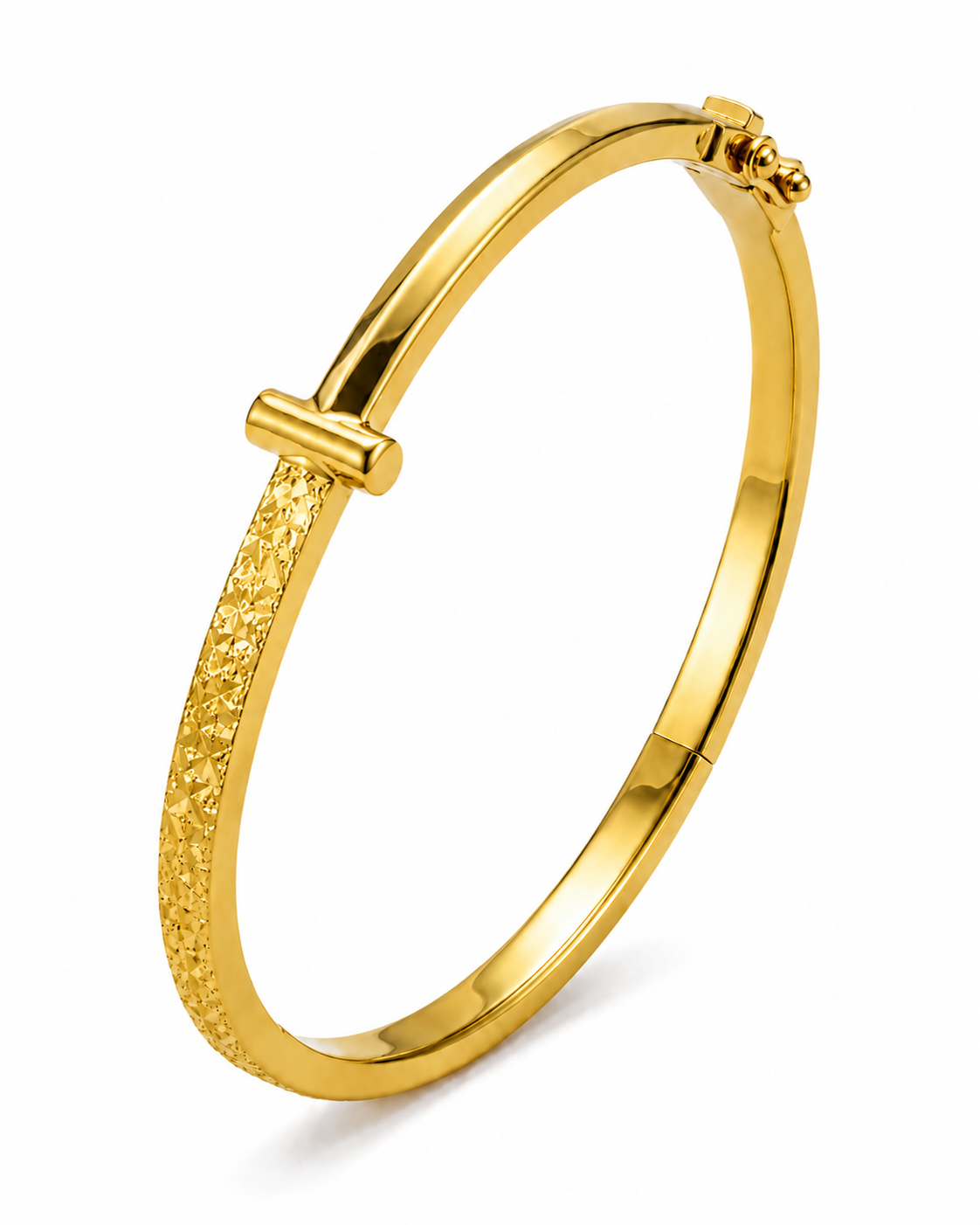 916 Gold Bangle Half Side T