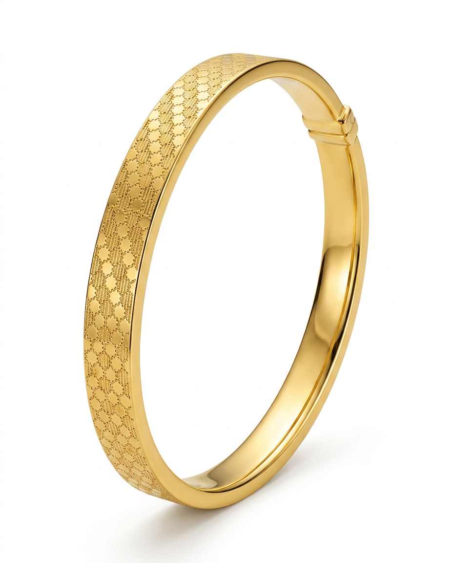916 Gold Bangle Lattice Grace