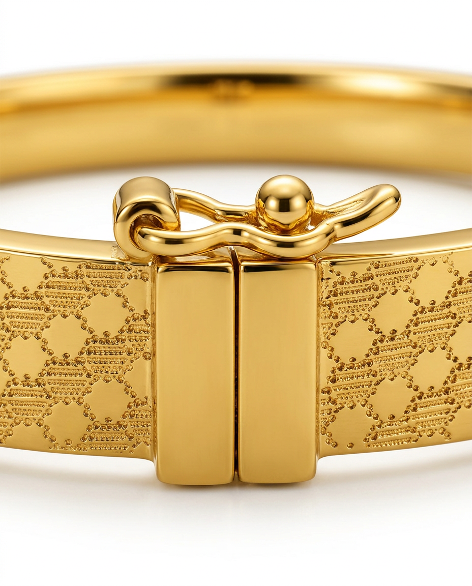 916 Gold Bangle Lattice Grace