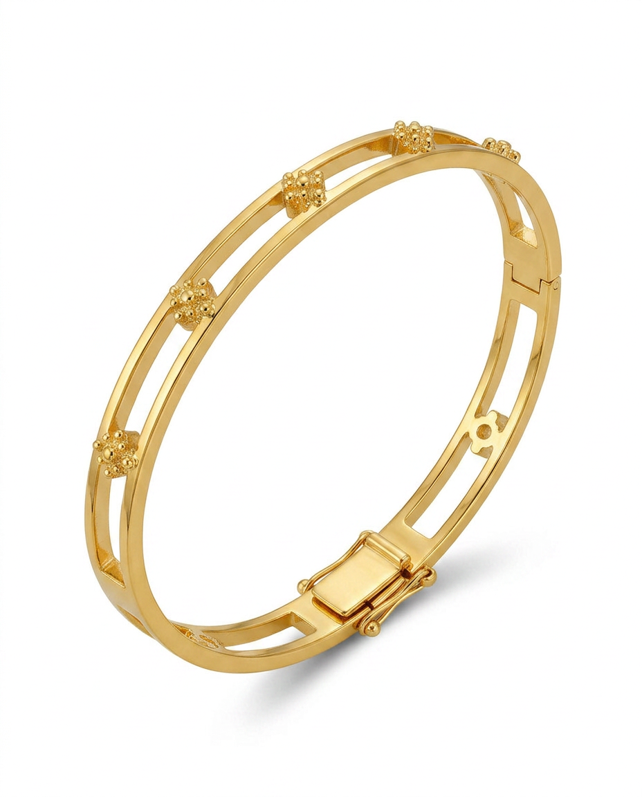 916 Gold Bangle Mini Fleur