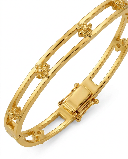 916 Gold Bangle Mini Fleur