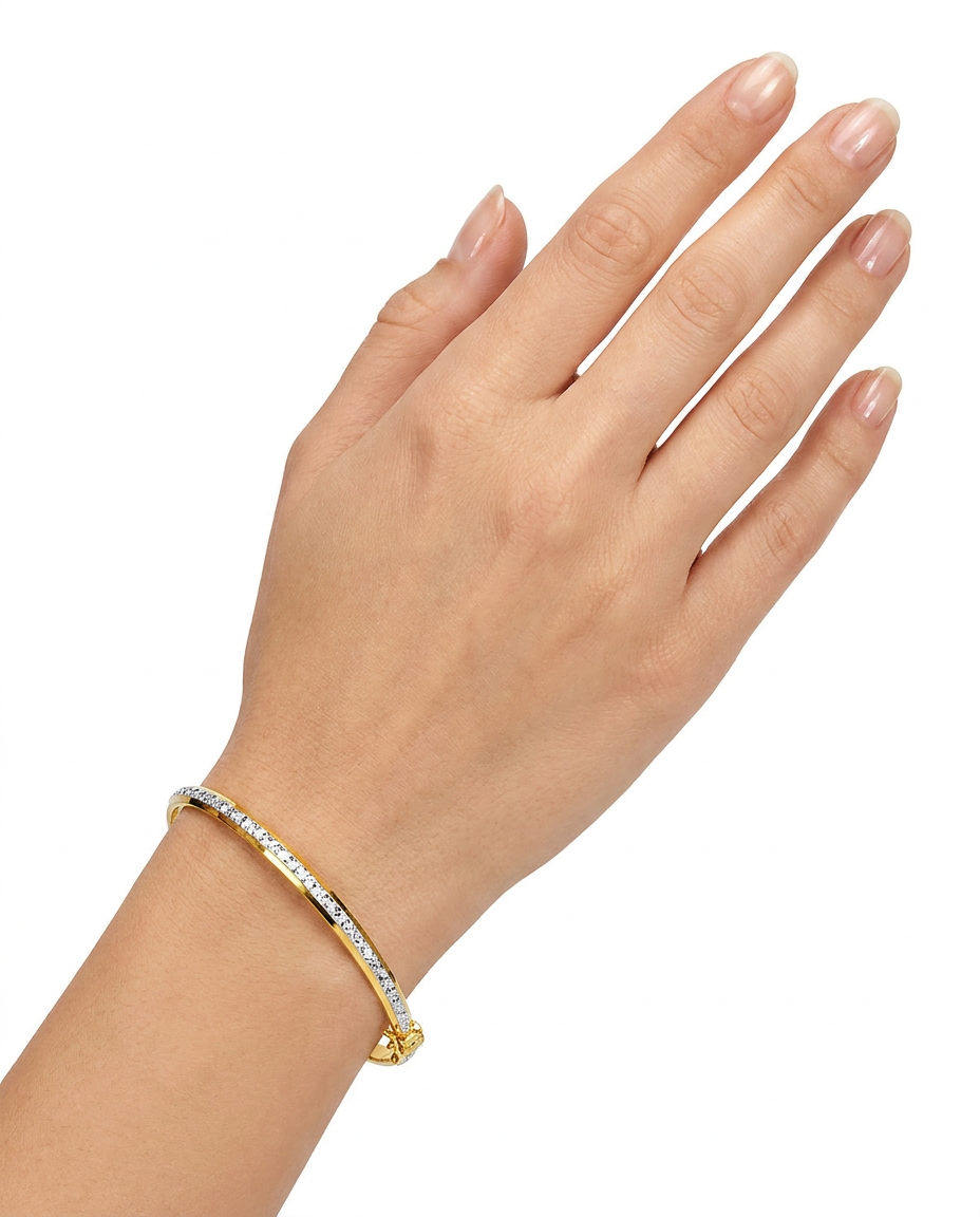 916 Gold Bangle Tennis Single Dual Tone