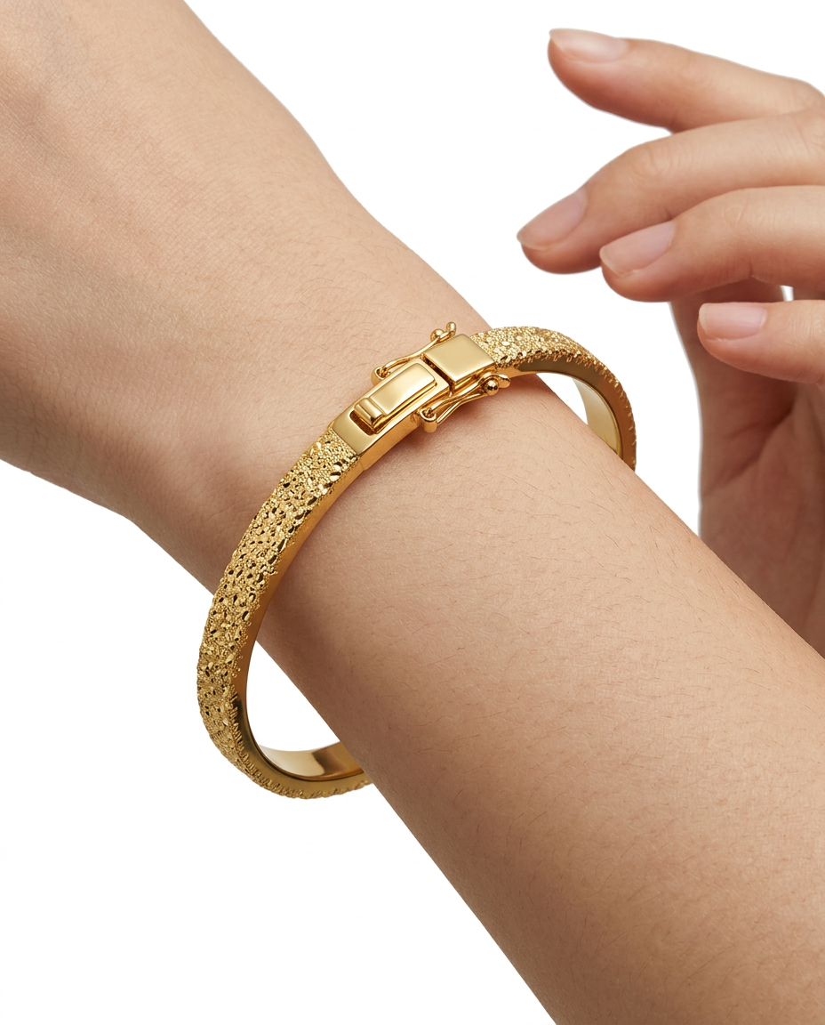 916 Gold Bangle Ultimate Glacier