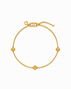 916 Gold Bracelet 3 Clover Carved B