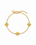 916 Gold Bracelet 3 Clover Carved C