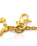 916 Gold Bracelet 3 Clover Carved C