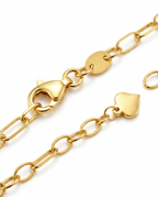 916 Gold Bracelet 4 Carved Clover Paper Clip