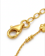916 Gold Bracelet 4 Glitter Clover Beads