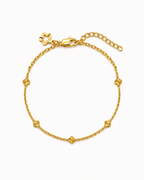 916 Gold Bracelet 5 Clover Carved B