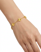 916 Gold Bracelet 5 Clover Carved C S
