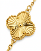 916 Gold Bracelet 5 Clover Carved C