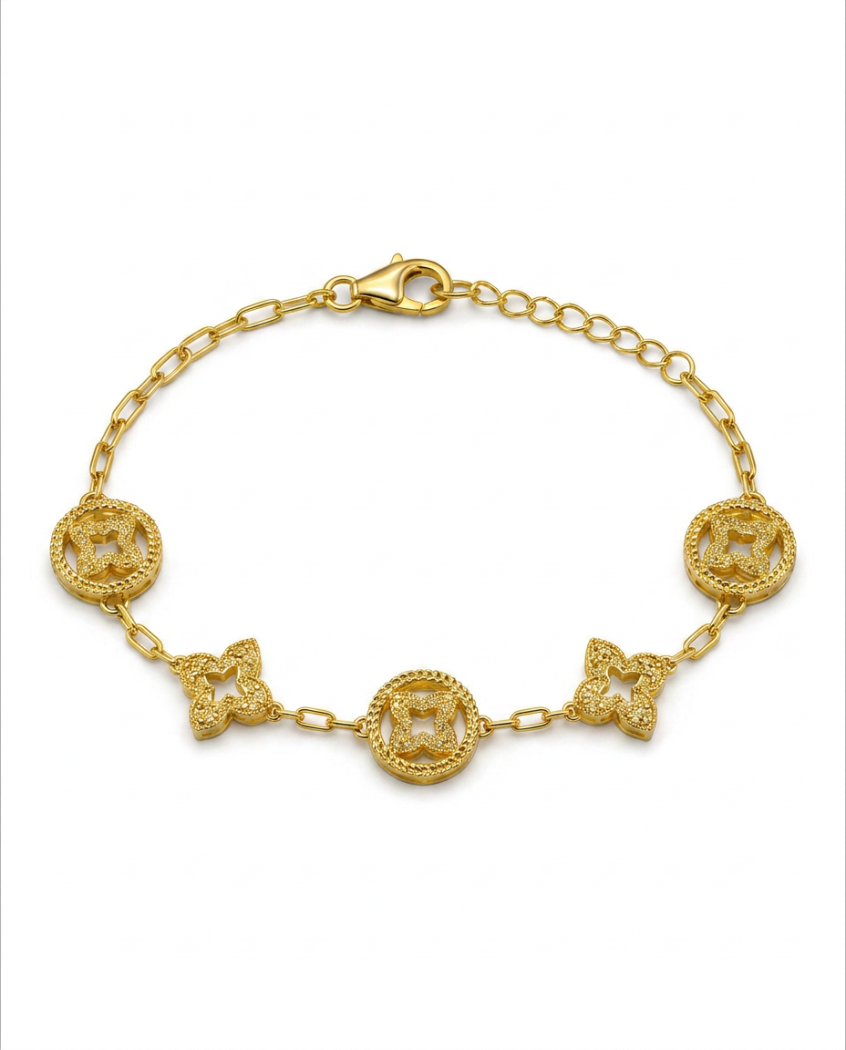 916 Gold Bracelet 5 Filigree