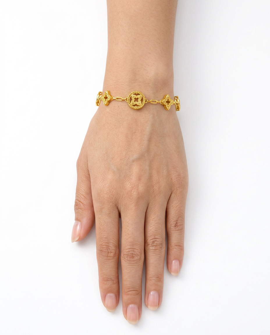 916 Gold Bracelet 5 Filigree