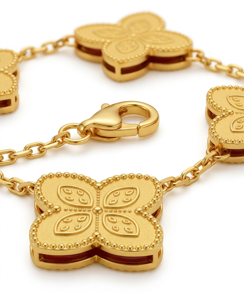 916 Gold Bracelet 5 Golden Fleur