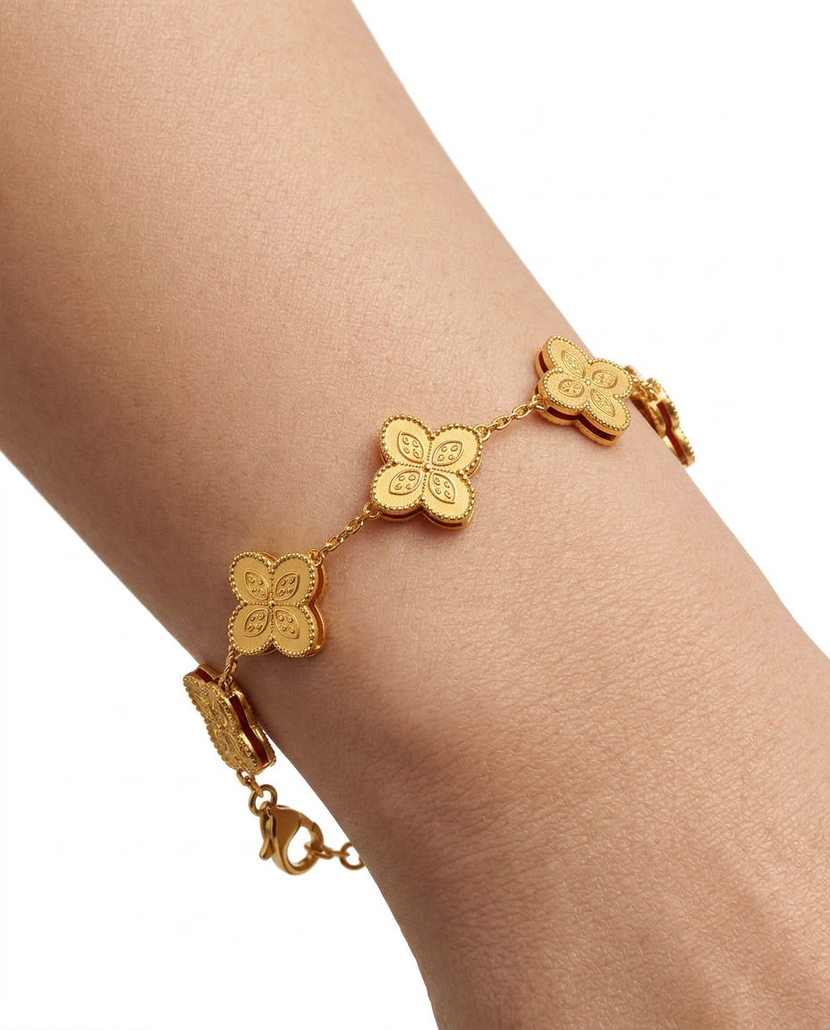 916 Gold Bracelet 5 Golden Fleur