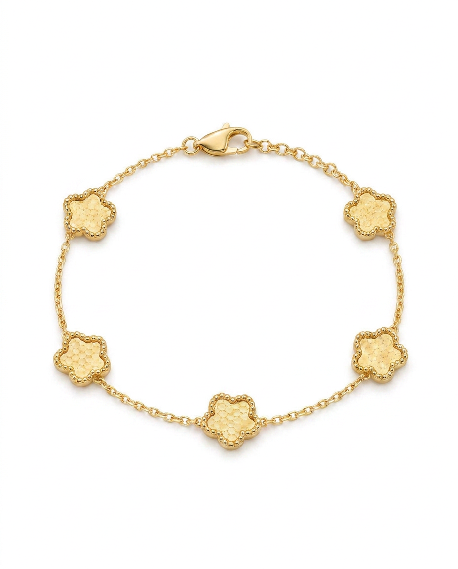 916 Gold Bracelet 5 Luna Glitter Bloom