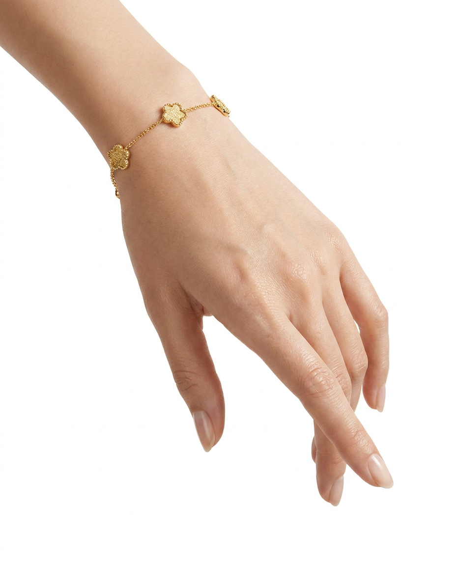916 Gold Bracelet 5 Luna Glitter Bloom