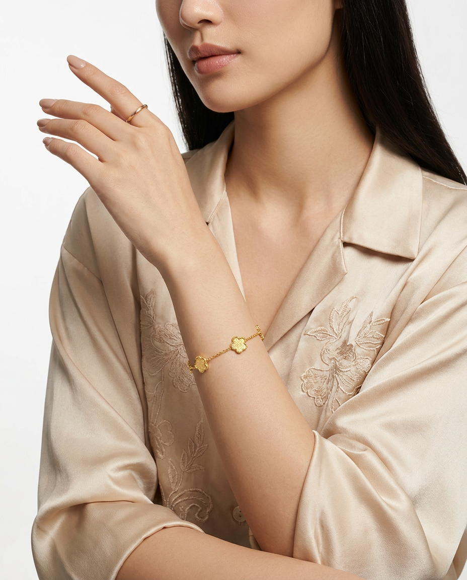 916 Gold Bracelet 5 Luna Glitter Bloom