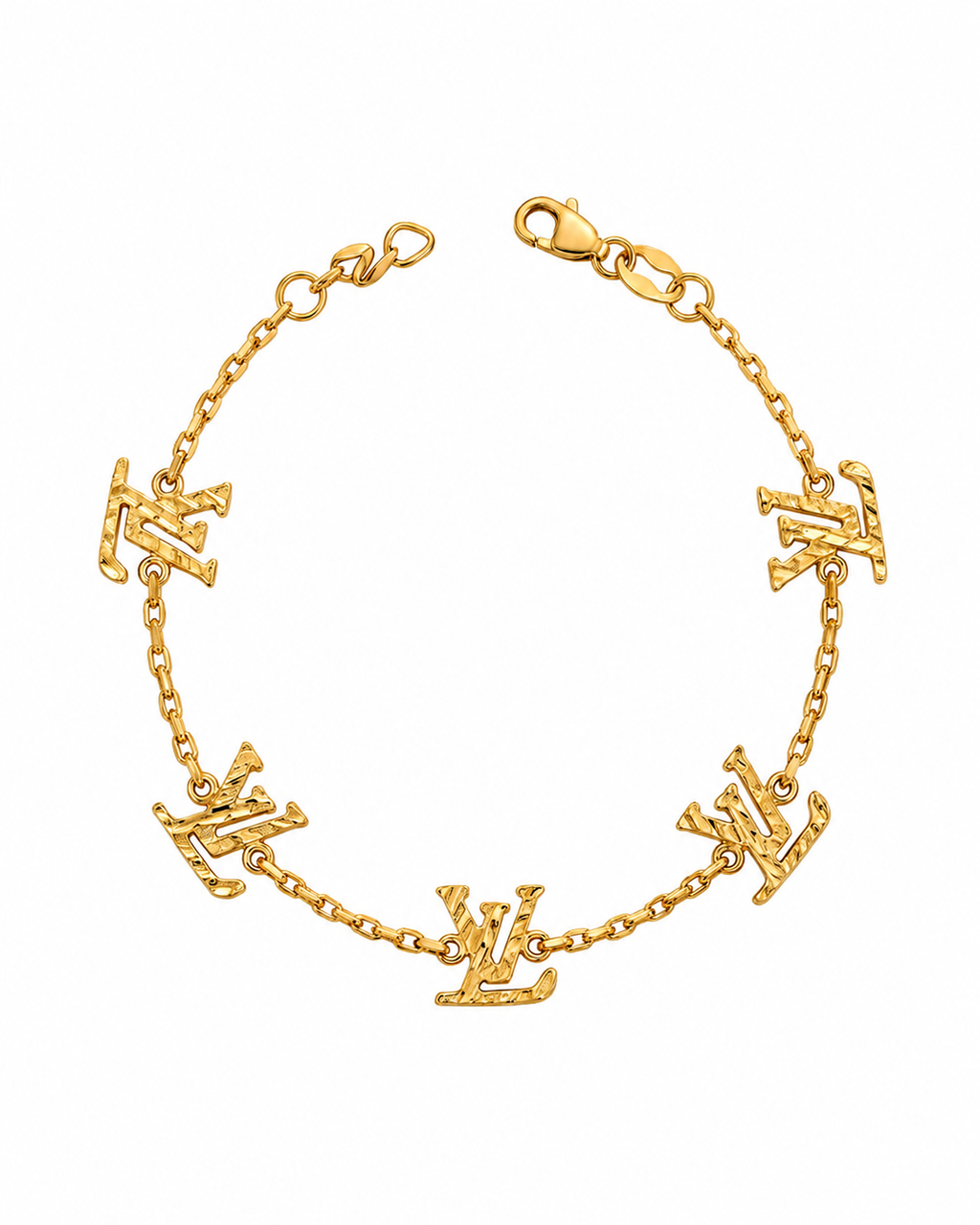 916 Gold Bracelet Carved Monogram
