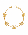 916 Gold Bracelet Carved Monogram