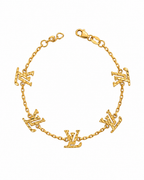 916 Gold Bracelet Carved Monogram