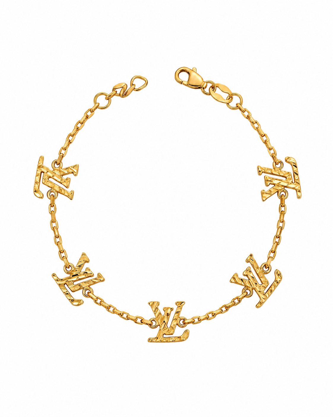 916 Gold Bracelet Carved Monogram