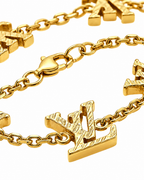 916 Gold Bracelet Carved Monogram