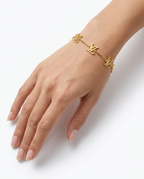 916 Gold Bracelet Carved Monogram