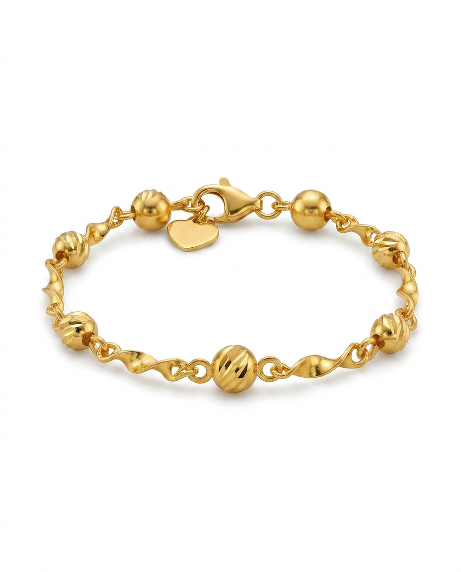 916 Gold Bracelet Celeste Bar Link Beads