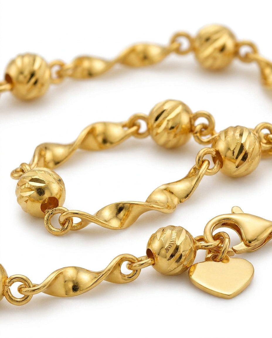 916 Gold Bracelet Celeste Bar Link Beads